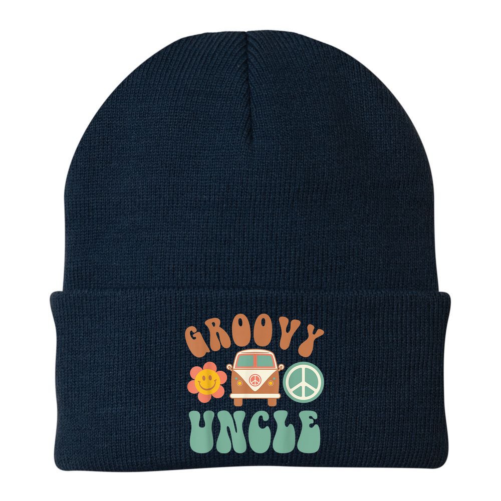 Retro Groovy Uncle Matching Family Birthday Party Beanie