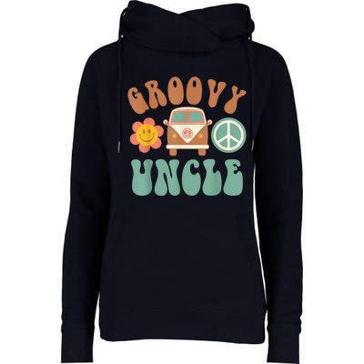 Retro Groovy Uncle Matching Family Birthday Party Womens Funnel Neck Pullover Hood