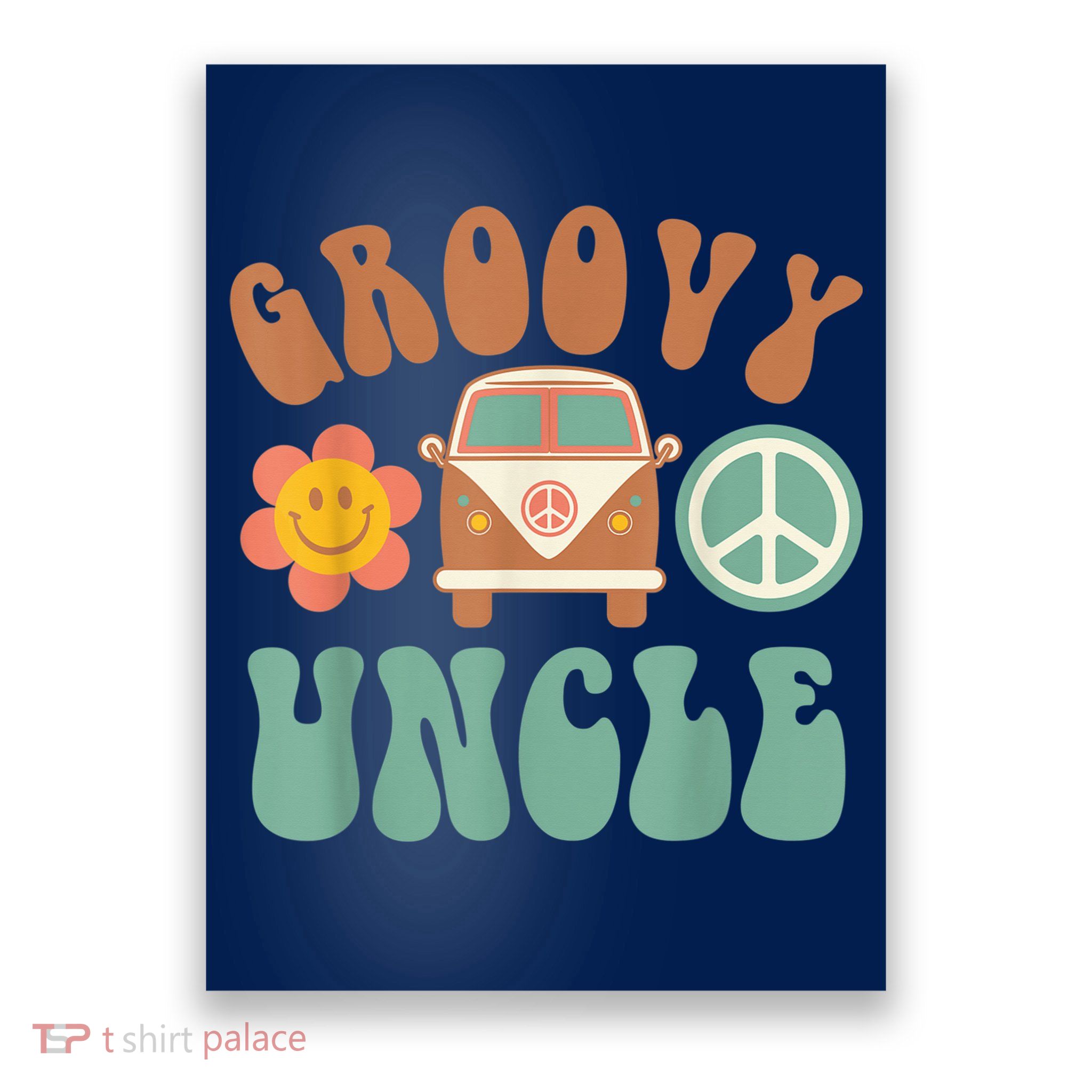 Retro Groovy Uncle Matching Family Birthday Party Poster