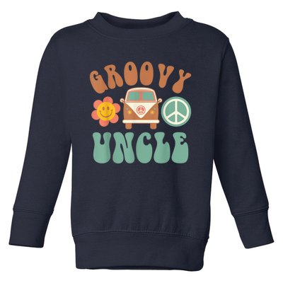 Retro Groovy Uncle Matching Family Birthday Party Toddler Sweatshirt