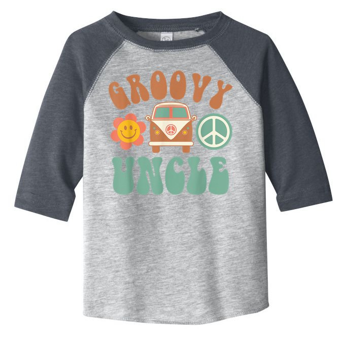 Retro Groovy Uncle Matching Family Birthday Party Toddler Fine Jersey T-Shirt