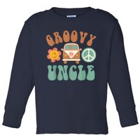 Retro Groovy Uncle Matching Family Birthday Party Toddler Long Sleeve Shirt