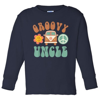 Retro Groovy Uncle Matching Family Birthday Party Toddler Long Sleeve Shirt