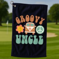 Retro Groovy Uncle Matching Family Birthday Party Golf Towel