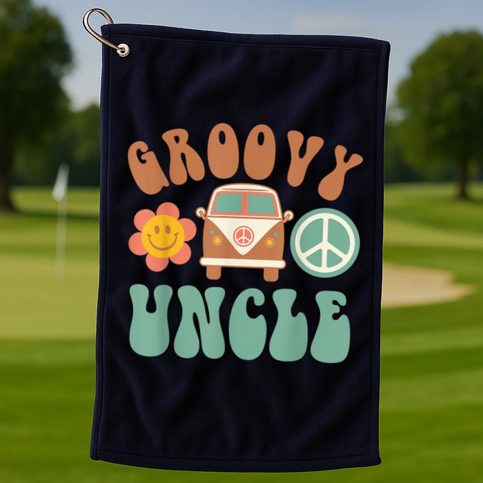 Retro Groovy Uncle Matching Family Birthday Party Golf Towel
