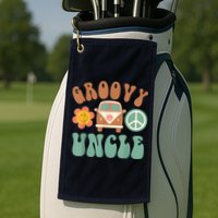 Retro Groovy Uncle Matching Family Birthday Party Golf Towel