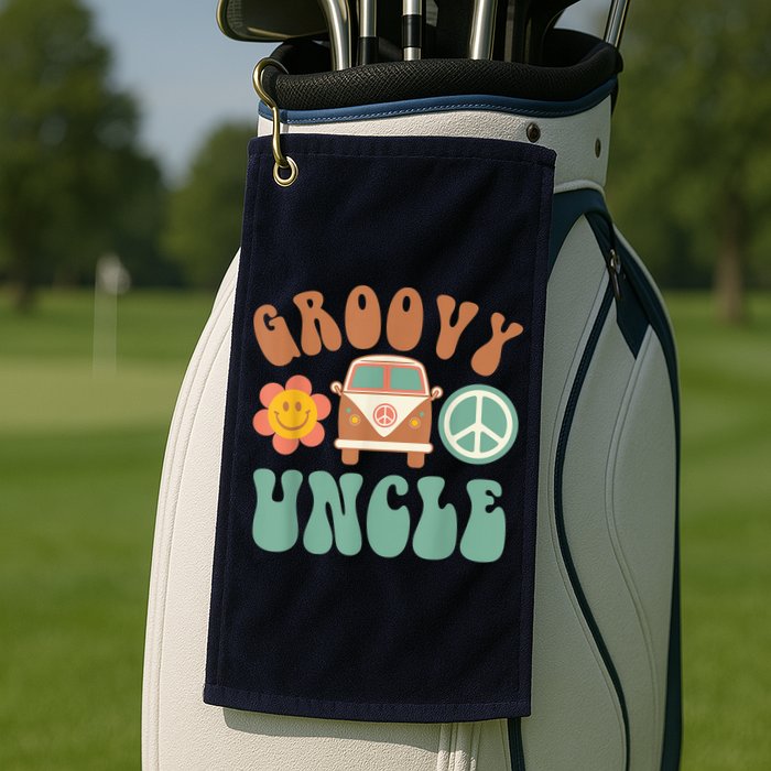 Retro Groovy Uncle Matching Family Birthday Party Golf Towel