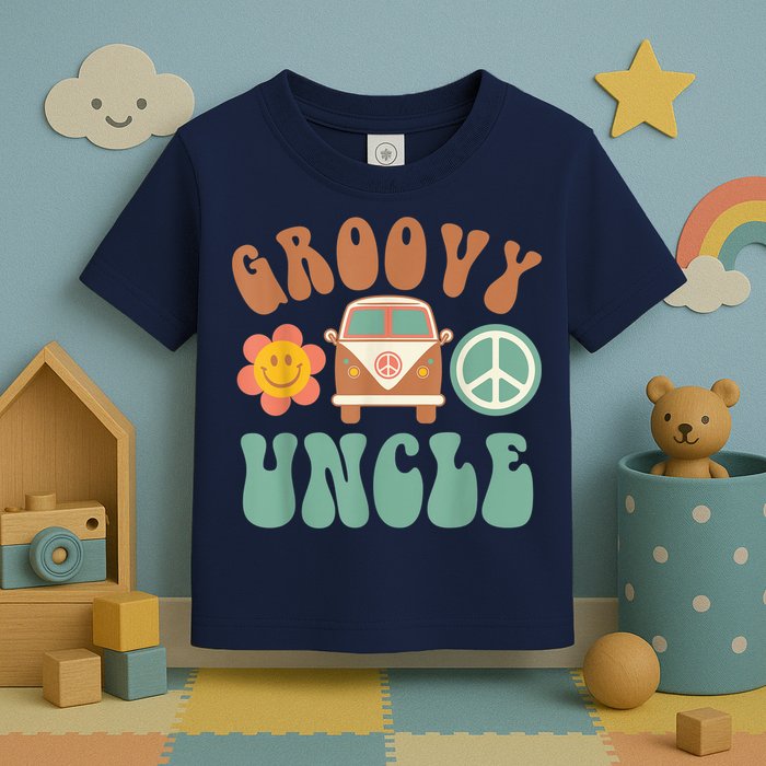 Retro Groovy Uncle Matching Family Birthday Party Toddler T-Shirt