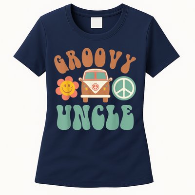 Retro Groovy Uncle Matching Family Birthday Party Womens T-Shirt