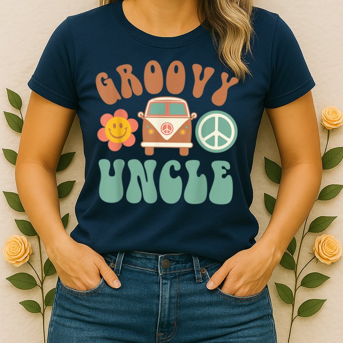Retro Groovy Uncle Matching Family Birthday Party Womens T-Shirt