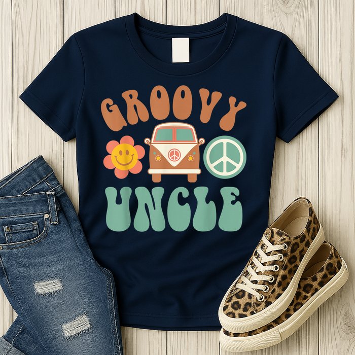 Retro Groovy Uncle Matching Family Birthday Party Womens T-Shirt