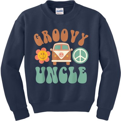 Retro Groovy Uncle Matching Family Birthday Party Kids Sweatshirt