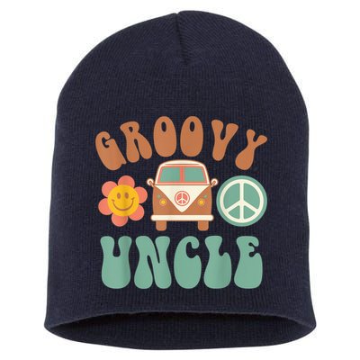 Retro Groovy Uncle Matching Family Birthday Party Short Acrylic Beanie