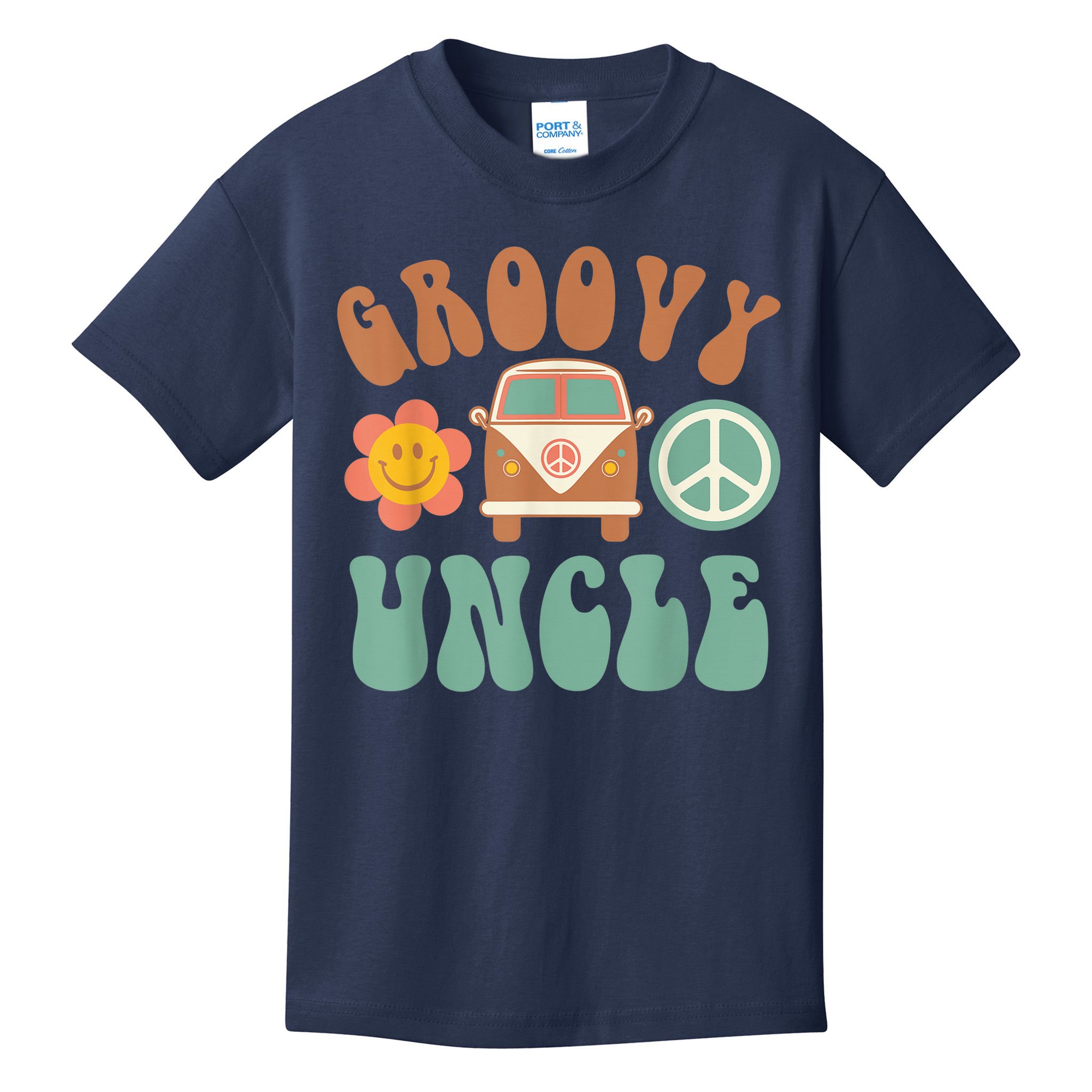 Retro Groovy Uncle Matching Family Birthday Party Kids T-Shirt