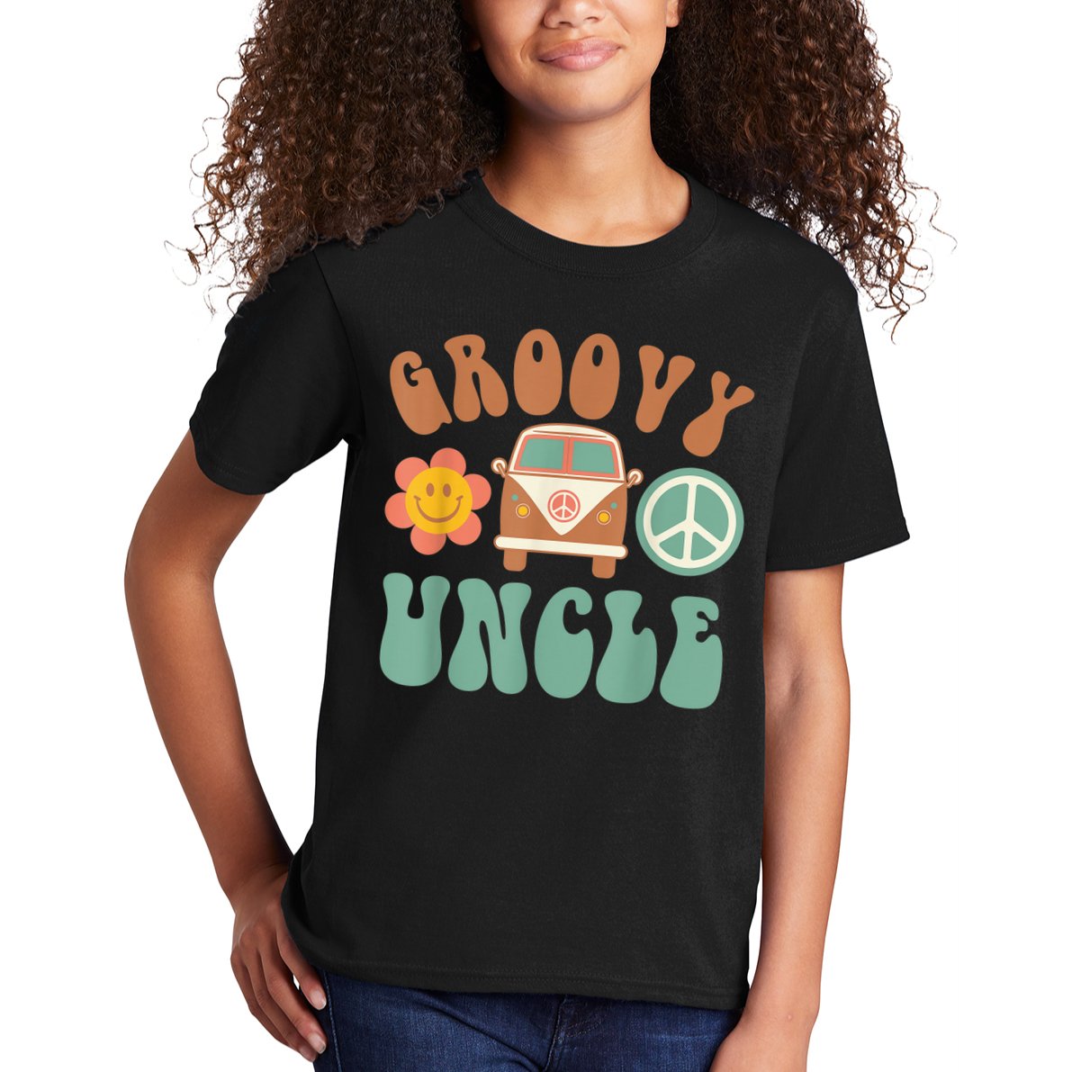 Retro Groovy Uncle Matching Family Birthday Party Kids T-Shirt