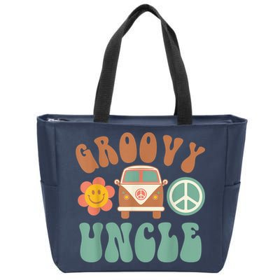 Retro Groovy Uncle Matching Family Birthday Party Zip Tote Bag