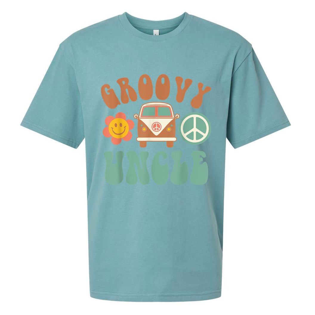 Retro Groovy Uncle Matching Family Birthday Party Sueded Cloud Jersey T-Shirt