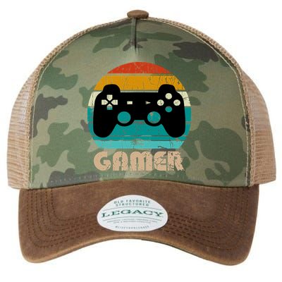 Retro Gamer Video Games Player Gaming Boys Teens Men Legacy Tie Dye Trucker Hat