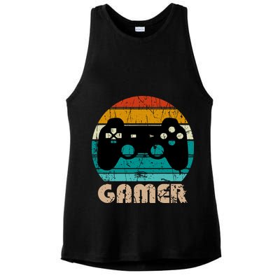 Retro Gamer Video Games Player Gaming Boys Teens Men Ladies PosiCharge Tri-Blend Wicking Tank