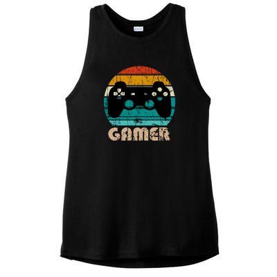 Retro Gamer Video Games Player Gaming Boys Teens Men Ladies PosiCharge Tri-Blend Wicking Tank