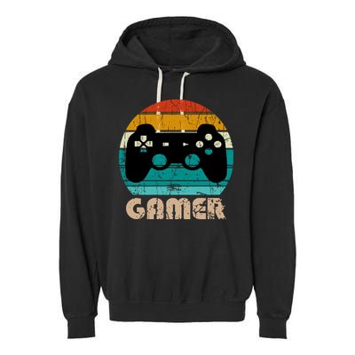 Retro Gamer Video Games Player Gaming Boys Teens Men Garment-Dyed Fleece Hoodie