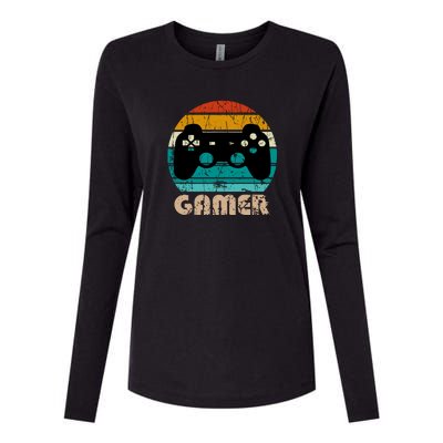 Retro Gamer Video Games Player Gaming Boys Teens Men Womens Cotton Relaxed Long Sleeve T-Shirt