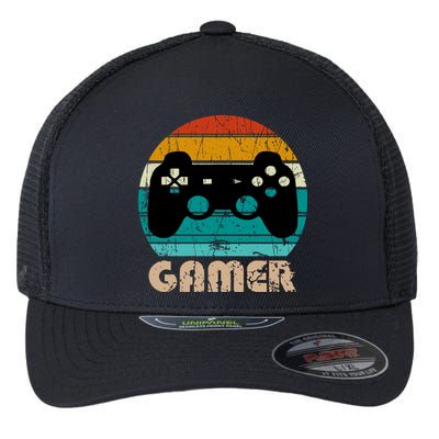Retro Gamer Video Games Player Gaming Boys Teens Men Flexfit Unipanel Trucker Cap