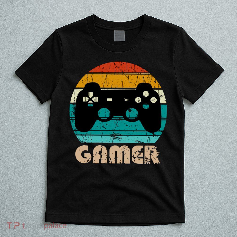 Retro Gamer Video Games Player Gaming Boys Teens Men T-Shirt