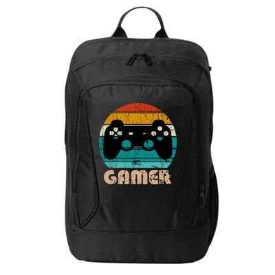 Retro Gamer Video Games Player Gaming Boys Teens Men City Backpack
