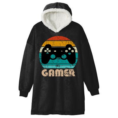 Retro Gamer Video Games Player Gaming Boys Teens Men Hooded Wearable Blanket