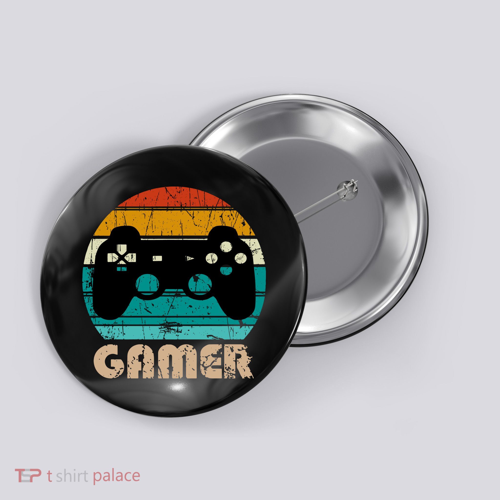 Retro Gamer Video Games Player Gaming Boys Teens Men Button