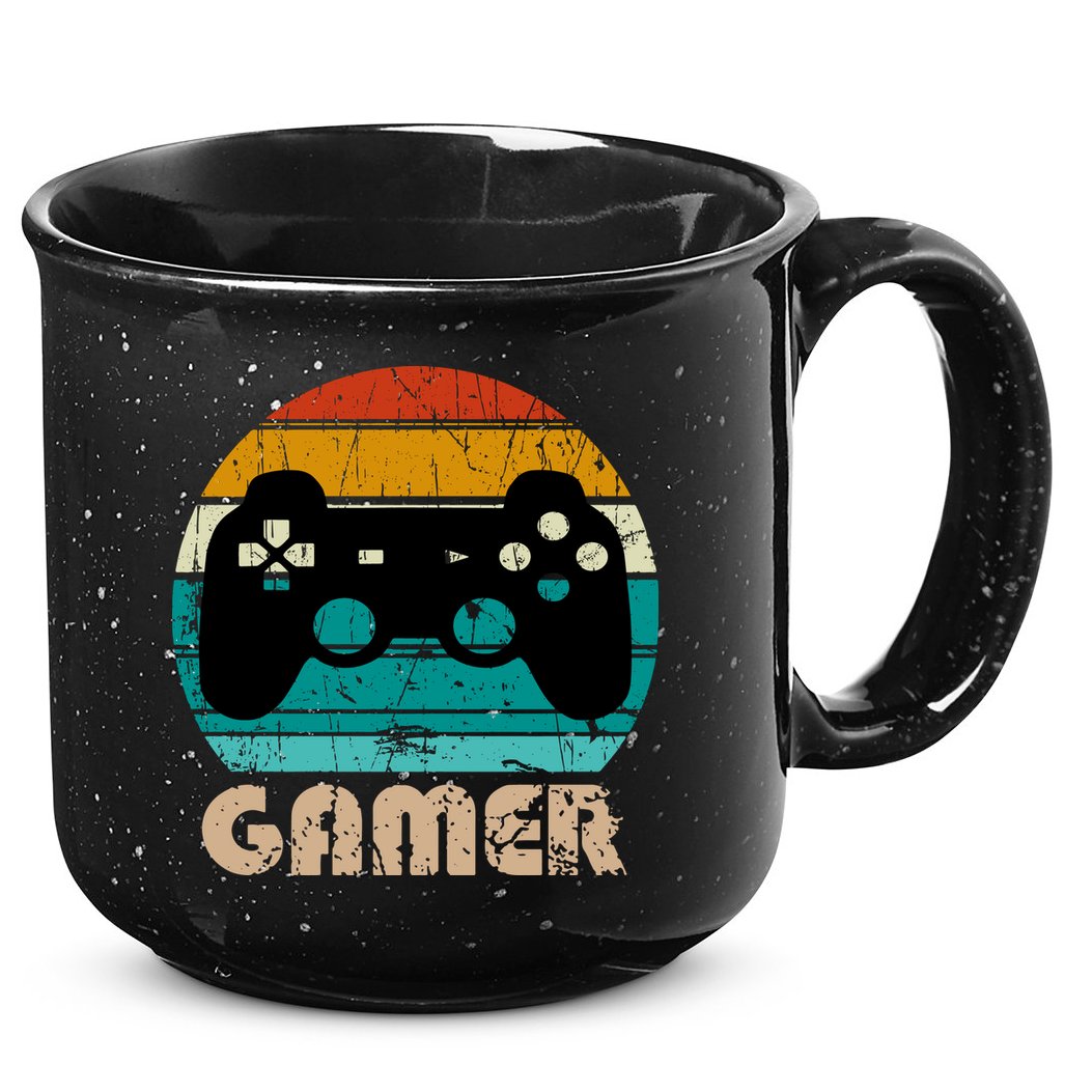 Retro Gamer Video Games Player Gaming Boys Teens Men 15oz Campfire Ceramic Mug