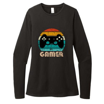 Retro Gamer Video Games Player Gaming Boys Teens Men Womens CVC Long Sleeve Shirt