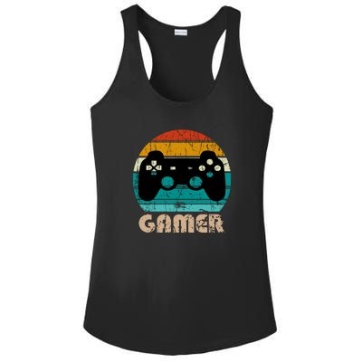 Retro Gamer Video Games Player Gaming Boys Teens Men Ladies PosiCharge Competitor Racerback Tank