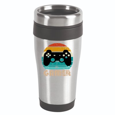 Retro Gamer Video Games Player Gaming Boys Teens Men 16oz Travel Tumbler