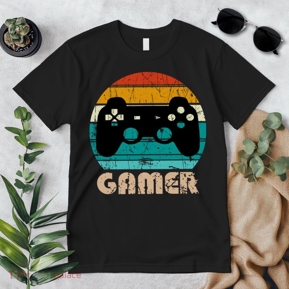 Retro Gamer Video Games Player Gaming Boys Teens Men Premium T-Shirt