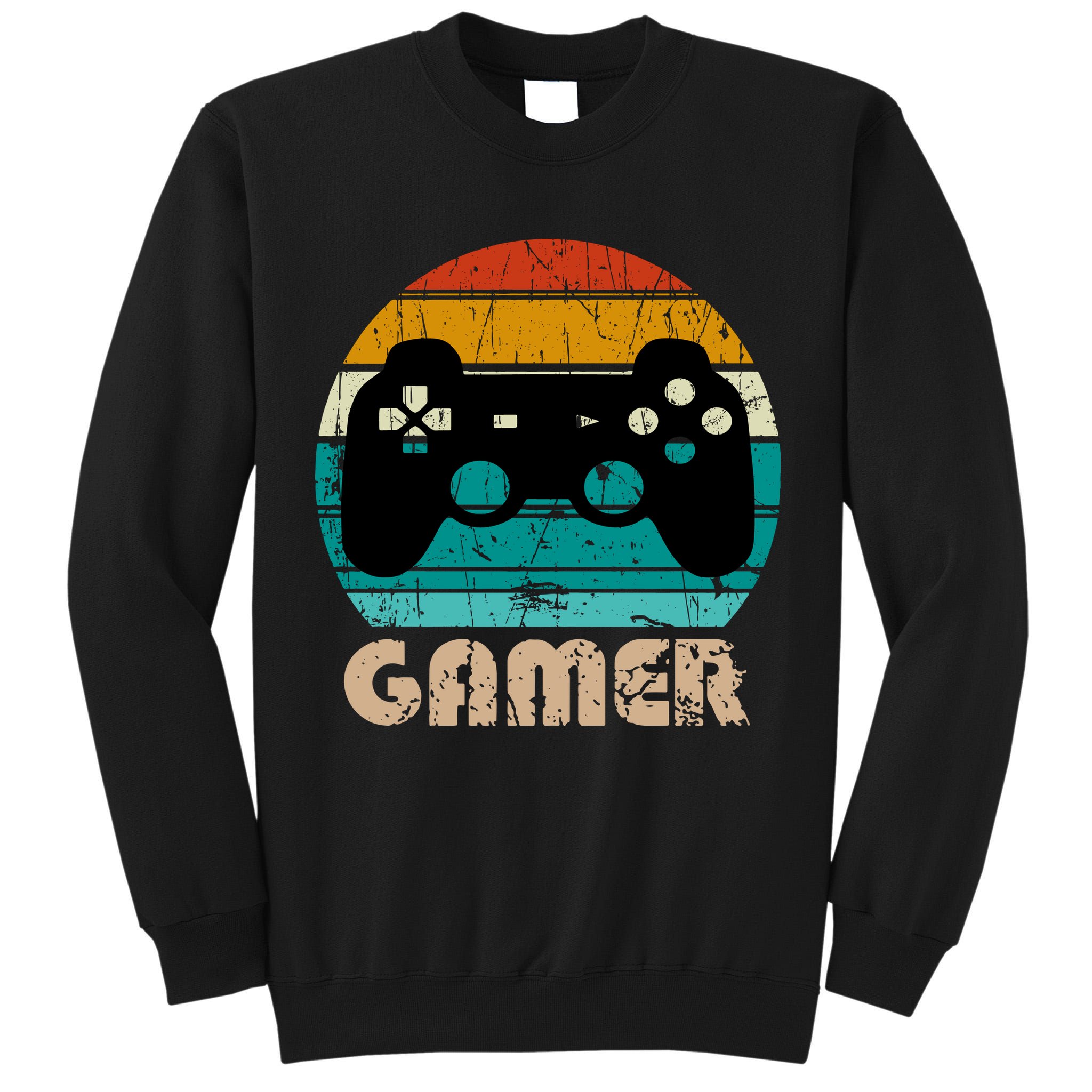 Retro Gamer Video Games Player Gaming Boys Teens Men Tall Sweatshirt
