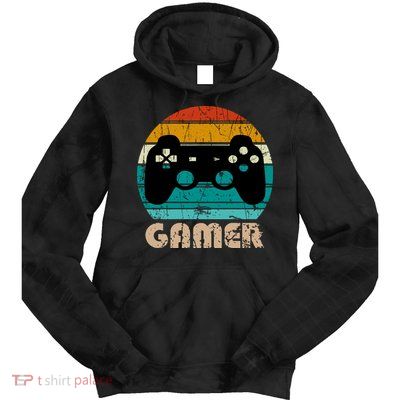 Retro Gamer Video Games Player Gaming Boys Teens Men Tie Dye Hoodie