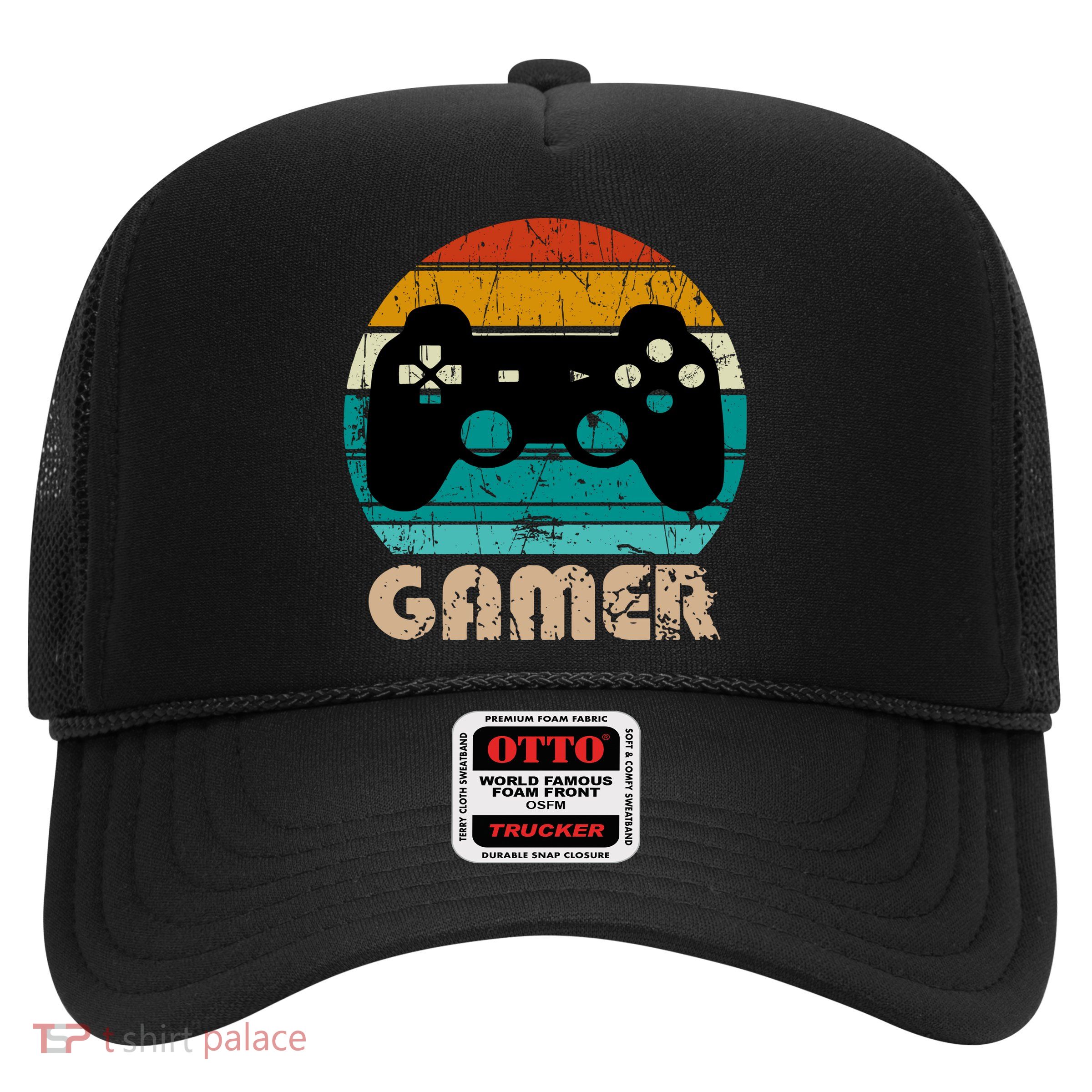 Retro Gamer Video Games Player Gaming Boys Teens Men Trucker Hat