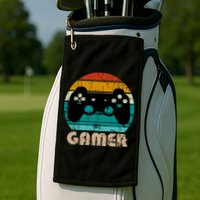 Retro Gamer Video Games Player Gaming Boys Teens Men Golf Towel