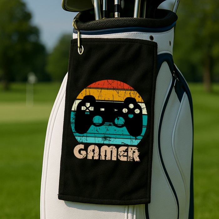 Retro Gamer Video Games Player Gaming Boys Teens Men Golf Towel