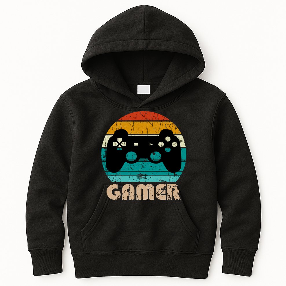 Retro Gamer Video Games Player Gaming Boys Teens Men Kids Hoodie