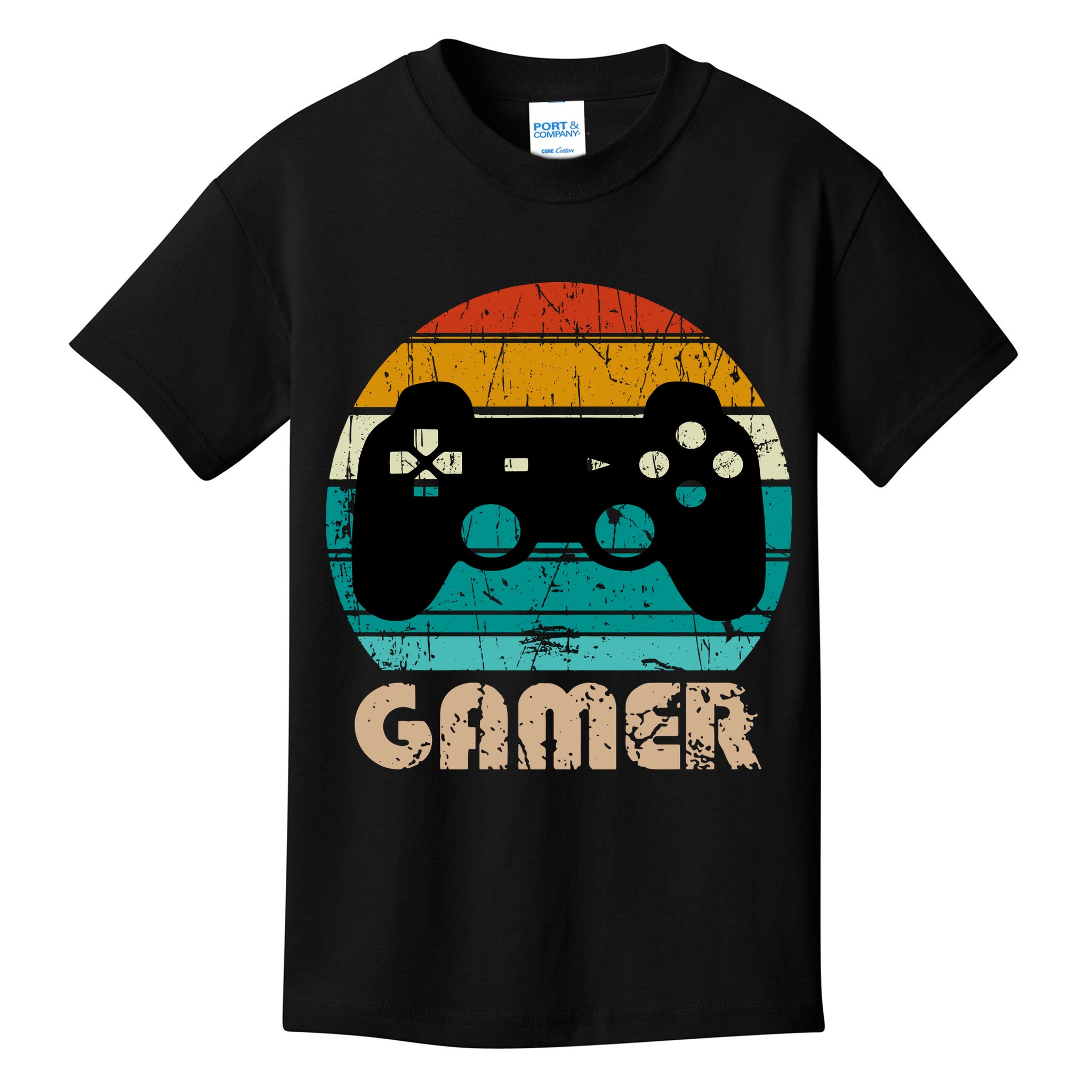 Retro Gamer Video Games Player Gaming Boys Teens Men Kids T-Shirt