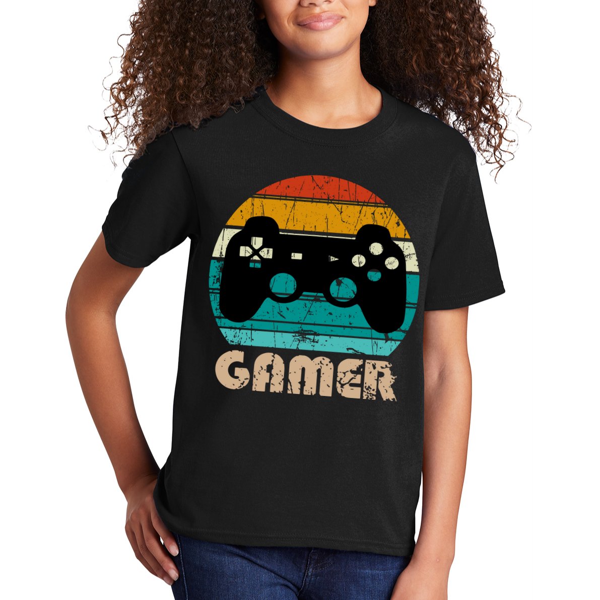 Retro Gamer Video Games Player Gaming Boys Teens Men Kids T-Shirt