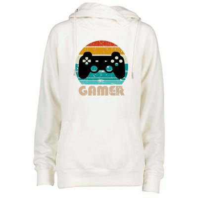 Retro Gamer Video Games Player Gaming Boys Teens Men Womens Funnel Neck Pullover Hood