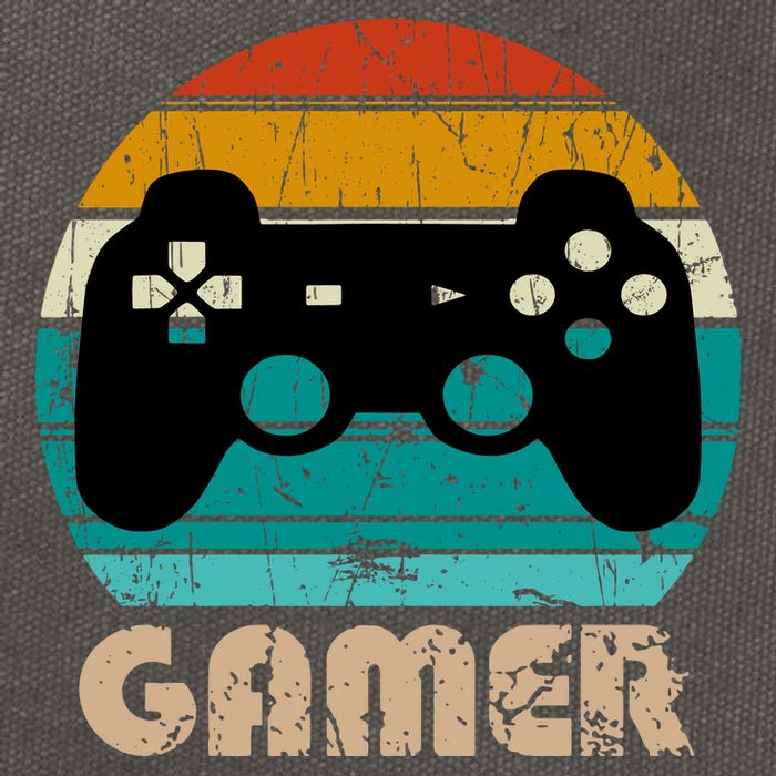 Retro Gamer Video Games Player Gaming Boys Teens Men Cotton Canvas Backpack