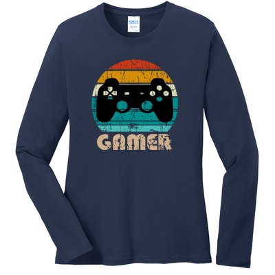 Retro Gamer Video Games Player Gaming Boys Teens Men Ladies Long Sleeve Shirt