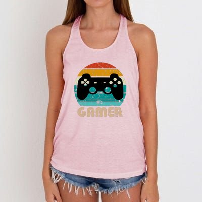 Retro Gamer Video Games Player Gaming Boys Teens Men Women's Knotted Racerback Tank