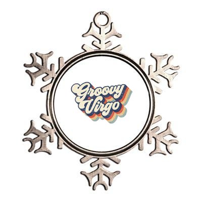 Retro Groovy Virgo Zodiac Cool Gift Metallic Star Ornament