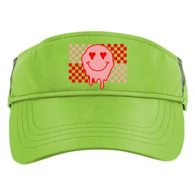 Retro Groovy Valentines Day Hippie Smile Adult Drive Performance Visor